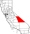 Map of California showing Inyo County - Click on map for a greater detail.