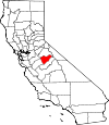 Map of California showing Mariposa County - Click on map for a greater detail.