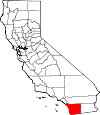 Map of California showing San Diego County - Click on map for a greater detail.