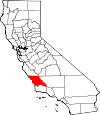 Map of California showing San Luis Obispo County - Click on map for a greater detail.