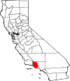 Map of California showing Ventura County - Click on map for a greater detail.