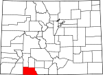 Map of Colorado showing Archuleta County - Click on map for a greater detail.
