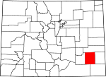Map of Colorado showing Bent County - Click on map for a greater detail.