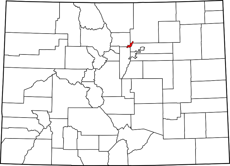 Map of Colorado showing Broomfield County - Click on map for a greater detail.