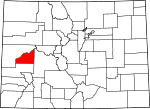 Map of Colorado showing Delta County - Click on map for a greater detail.