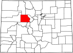 Map of Colorado showing Eagle County - Click on map for a greater detail.