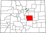Map of Colorado showing El Paso County - Click on map for a greater detail.