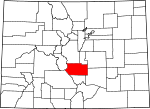 Map of Colorado showing Fremont County - Click on map for a greater detail.