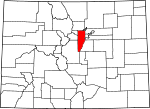 Map of Colorado showing Jefferson County - Click on map for a greater detail.