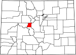 Map of Colorado showing Lake County - Click on map for a greater detail.