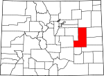 Map of Colorado showing Lincoln County - Click on map for a greater detail.