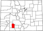 Map of Colorado showing Mineral County - Click on map for a greater detail.