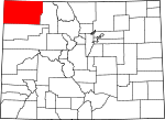 Map of Colorado showing Moffat County - Click on map for a greater detail.