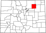 Map of Colorado showing Morgan County - Click on map for a greater detail.