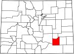 Map of Colorado showing Otero County - Click on map for a greater detail.