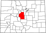 Map of Colorado showing Park County - Click on map for a greater detail.
