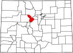 Map of Colorado showing Summit County - Click on map for a greater detail.