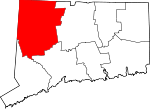 Map of Connecticut showing Litchfield County - Click on map for a greater detail.