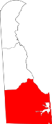Map of Delaware showing Sussex County - Click on map for a greater detail.