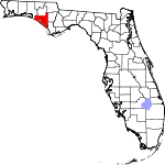 Map of Florida showing Bay County - Click on map for a greater detail.