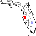 Map of Florida showing Hillsborough County - Click on map for a greater detail.