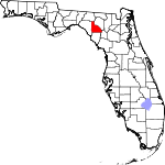 Map of Florida showing Lafayette County - Click on map for a greater detail.
