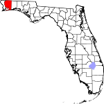 Map of Florida showing Santa Rosa County - Click on map for a greater detail.