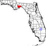Map of Florida showing Wakulla County - Click on map for a greater detail.