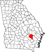 Map of Georgia showing Appling County - Click on map for a greater detail.