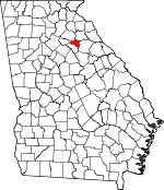 Map of Georgia showing Athens - Clarke County - Click on map for a greater detail.