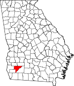 Map of Georgia showing Baker County - Click on map for a greater detail.