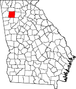 Map of Georgia showing Bartow County - Click on map for a greater detail.