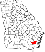 Map of Georgia showing Brantley County - Click on map for a greater detail.