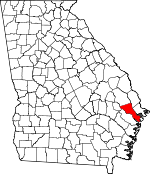 Map of Georgia showing Bryan County - Click on map for a greater detail.