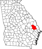 Map of Georgia showing Bulloch County - Click on map for a greater detail.