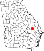 Map of Georgia showing Candler County - Click on map for a greater detail.