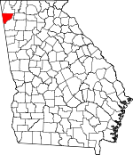 Map of Georgia showing Chattooga County - Click on map for a greater detail.