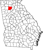 Map of Georgia showing Cherokee County - Click on map for a greater detail.