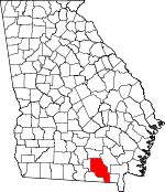 Map of Georgia showing Clinch County - Click on map for a greater detail.