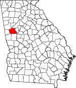 Map of Georgia showing Coweta County - Click on map for a greater detail.