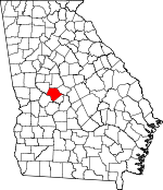 Map of Georgia showing Crawford County - Click on map for a greater detail.