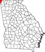 Map of Georgia showing Dade County - Click on map for a greater detail.