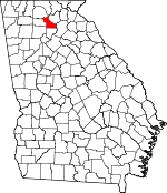 Map of Georgia showing Dawson County - Click on map for a greater detail.
