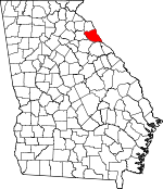 Map of Georgia showing Elbert County - Click on map for a greater detail.