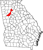 Map of Georgia showing Fulton County - Click on map for a greater detail.