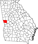 Map of Georgia showing Harris County - Click on map for a greater detail.