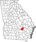 Map of Georgia showing Jeff Davis County - Click on map for a greater detail.