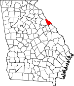 Map of Georgia showing Lincoln County - Click on map for a greater detail.