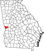 Map of Georgia showing Muscogee County - Click on map for a greater detail.