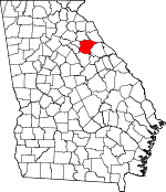 Map of Georgia showing Oglethorpe County - Click on map for a greater detail.